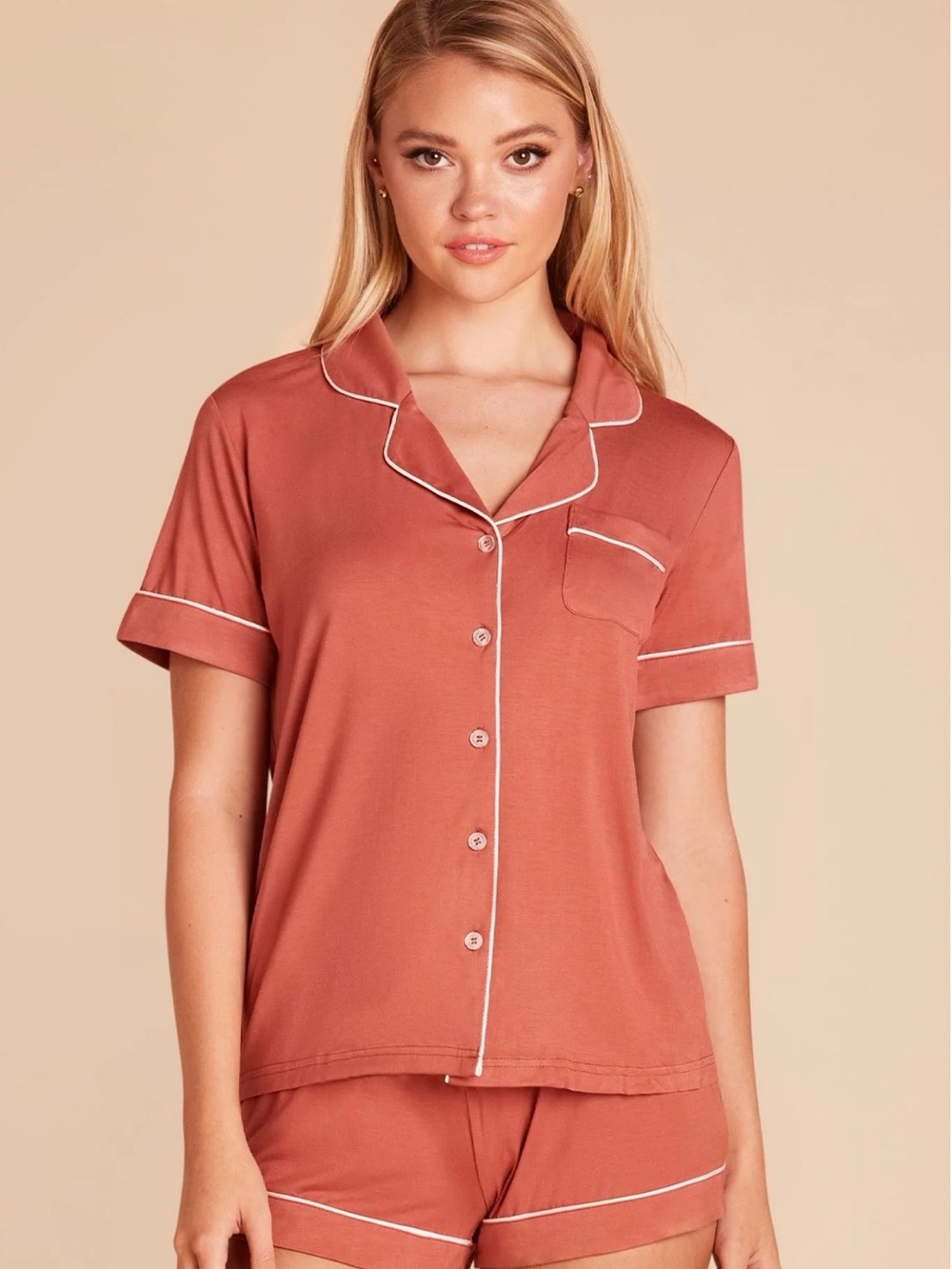 Birdy Grey Dust Rose Pink  Short-Sleeve Pajama Set